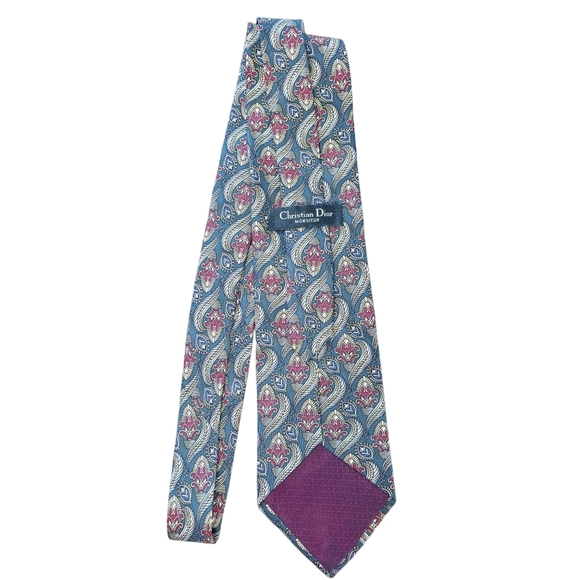 Vintage Christian Dior Monsieur Tie Silk Paisley Pattern Made in USA - Picture 3 of 5